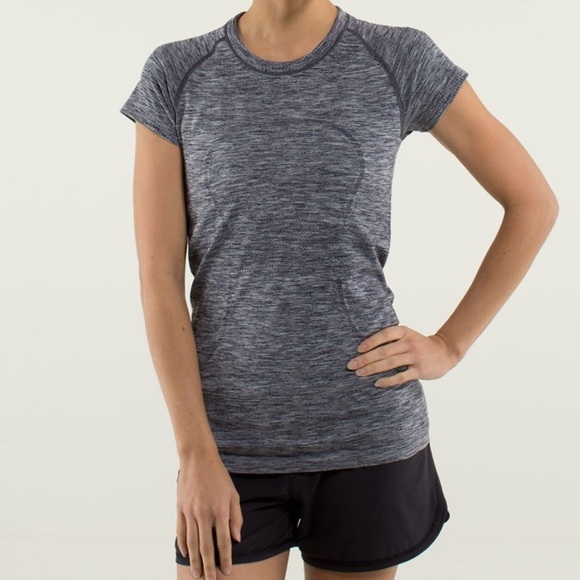 lululemon athletica Tops - Lululemon Swiftly Tech Short Sleeve Heathered Cadet Blue size 8